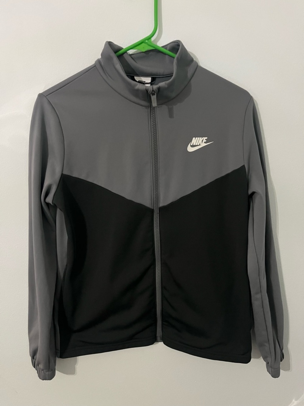 Youth Nike Gray and Black Full-Zip Track Jacket